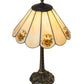 Meyda Lighting Roses 21" Mahogany Bronze Table Lamp With Spectrum Beige & Orange Rose Shade Glass