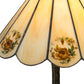 Meyda Lighting Roses 21" Mahogany Bronze Table Lamp With Spectrum Beige & Orange Rose Shade Glass