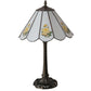 Meyda Lighting Roses 21" Mahogany Bronze Table Lamp With Wissmach White & Yellow Rose Shade Glass
