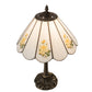 Meyda Lighting Roses 21" Mahogany Bronze Table Lamp With Wissmach White & Yellow Rose Shade Glass
