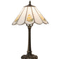 Meyda Lighting Roses 21" Mahogany Bronze Table Lamp With Wissmach White & Yellow Rose Shade Glass