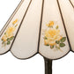 Meyda Lighting Roses 21" Mahogany Bronze Table Lamp With Wissmach White & Yellow Rose Shade Glass