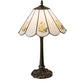 Meyda Lighting Roses 21" Mahogany Bronze Table Lamp With Wissmach White & Yellow Rose Shade Glass