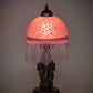 Meyda Lighting Roussillon 17" Mahogany Bronze Cherub Lantern Mini Table Lamp With Cranberry Dappled Shade Glass