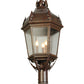 Meyda Lighting Royan 15" 3-Light Rusty Nail Lantern Pier Mount Light With Clear Seeded Shade Glass