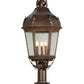 Meyda Lighting Royan 15" 3-Light Rusty Nail Lantern Pier Mount Light With Clear Seeded Shade Glass
