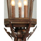 Meyda Lighting Royan 15" 3-Light Rusty Nail Lantern Pier Mount Light With Clear Seeded Shade Glass