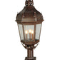 Meyda Lighting Royan 15" 3-Light Rusty Nail Lantern Pier Mount Light With Clear Seeded Shade Glass