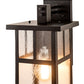 Meyda Lighting Roylance 10" Solar Black Solid Mount Wall Sconce With Clear Seeded Shade Glass