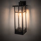 Meyda Lighting Roylance 10" Solar Black Solid Mount Wall Sconce With Clear Seeded Shade Glass
