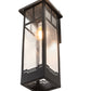 Meyda Lighting Roylance 10" Solar Black Solid Mount Wall Sconce With Clear Seeded Shade Glass
