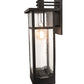 Meyda Lighting Roylance 10" Solar Black Solid Mount Wall Sconce With Clear Seeded Shade Glass