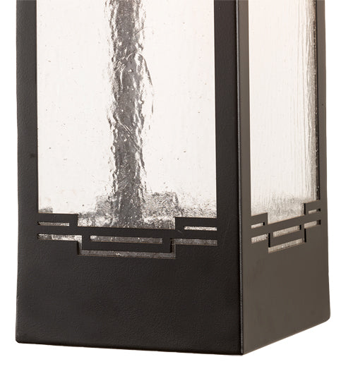 Meyda Lighting Roylance 10" Solar Black Solid Mount Wall Sconce With Clear Seeded Shade Glass