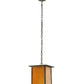 Meyda Lighting Roylance 14" Antique Copper Prime Pendant Light With Honey Amber Art Shade Glass