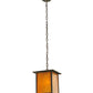 Meyda Lighting Roylance 14" Antique Copper Prime Pendant Light With Honey Amber Art Shade Glass