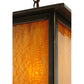 Meyda Lighting Roylance 14" Antique Copper Prime Pendant Light With Honey Amber Art Shade Glass