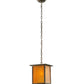Meyda Lighting Roylance 14" Antique Copper Prime Pendant Light With Honey Amber Art Shade Glass