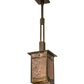 Meyda Lighting Roylance 186351 13" Antique Copper Pendant Light With Silver Mica Shade Glass