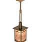 Meyda Lighting Roylance 186351 13" Antique Copper Pendant Light With Silver Mica Shade Glass