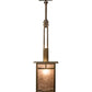 Meyda Lighting Roylance 186351 13" Antique Copper Pendant Light With Silver Mica Shade Glass