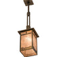 Meyda Lighting Roylance 186351 13" Antique Copper Pendant Light With Silver Mica Shade Glass