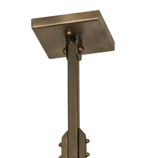 Meyda Lighting Roylance 186351 13" Antique Copper Pendant Light With Silver Mica Shade Glass