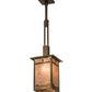 Meyda Lighting Roylance 186351 13" Antique Copper Pendant Light With Silver Mica Shade Glass