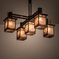 Meyda Lighting Roylance 213249 36" 5-Light Antique Copper Chandelier With Silver Mica Shade Glass