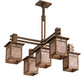 Meyda Lighting Roylance 213249 36" 5-Light Antique Copper Chandelier With Silver Mica Shade Glass