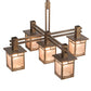 Meyda Lighting Roylance 213249 36" 5-Light Antique Copper Chandelier With Silver Mica Shade Glass