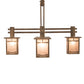 Meyda Lighting Roylance 213249 36" 5-Light Antique Copper Chandelier With Silver Mica Shade Glass