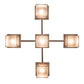Meyda Lighting Roylance 213249 36" 5-Light Antique Copper Chandelier With Silver Mica Shade Glass