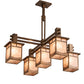 Meyda Lighting Roylance 213249 36" 5-Light Antique Copper Chandelier With Silver Mica Shade Glass