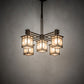 Meyda Lighting Roylance 247250 36" 5-Light Antique Copper Chandelier With Silver Mica Shade Glass