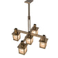 Meyda Lighting Roylance 247250 36" 5-Light Antique Copper Chandelier With Silver Mica Shade Glass
