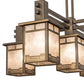 Meyda Lighting Roylance 247250 36" 5-Light Antique Copper Chandelier With Silver Mica Shade Glass