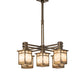 Meyda Lighting Roylance 247250 36" 5-Light Antique Copper Chandelier With Silver Mica Shade Glass