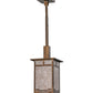 Meyda Lighting Roylance 28909 13" Antique Copper Pendant Light With Silver Mica Shade Glass