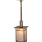 Meyda Lighting Roylance 28909 13" Antique Copper Pendant Light With Silver Mica Shade Glass