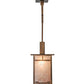 Meyda Lighting Roylance 28909 13" Antique Copper Pendant Light With Silver Mica Shade Glass