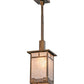 Meyda Lighting Roylance 28909 13" Antique Copper Pendant Light With Silver Mica Shade Glass