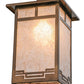 Meyda Lighting Roylance 28909 13" Antique Copper Pendant Light With Silver Mica Shade Glass