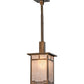Meyda Lighting Roylance 28909 13" Antique Copper Pendant Light With Silver Mica Shade Glass
