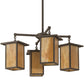 Meyda Lighting Roylance 33" 4-Light Cafe Noir Prime Chandelier With Beige Art Shade Glass