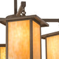 Meyda Lighting Roylance 33" 4-Light Cafe Noir Prime Chandelier With Beige Art Shade Glass
