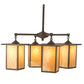 Meyda Lighting Roylance 33" 4-Light Cafe Noir Prime Chandelier With Beige Art Shade Glass
