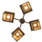 Meyda Lighting Roylance 33" 4-Light Cafe Noir Prime Chandelier With Beige Art Shade Glass