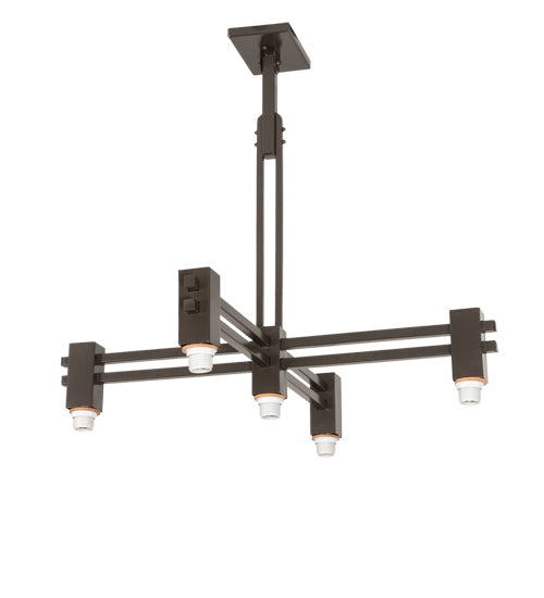 Meyda Lighting Roylance 33"Sq 5-Light Timeless Bronze Chandelier Hardware