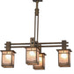 Meyda Lighting Roylance 36" 4-Light Antique Copper Chandelier With Silver Mica Shade Glass