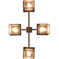 Meyda Lighting Roylance 36" 4-Light Antique Copper Chandelier With Silver Mica Shade Glass